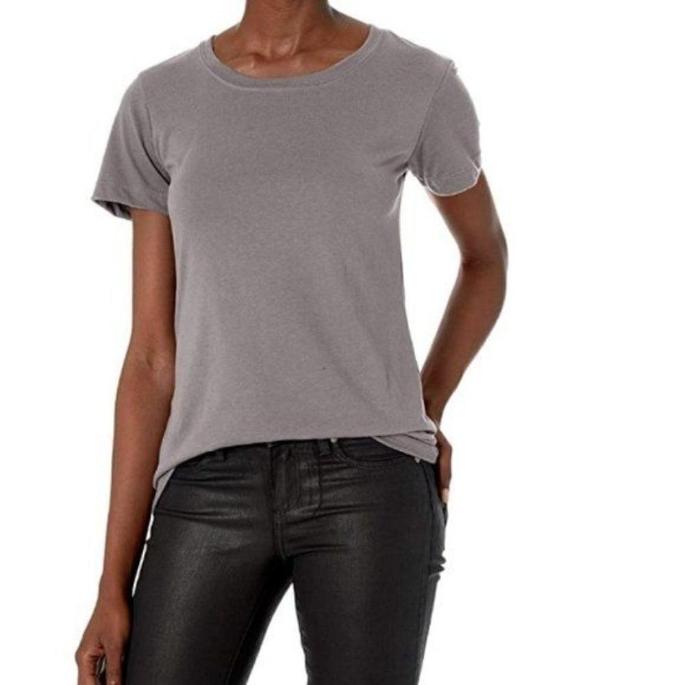 Marky G Apparel Womens Gray Short Sleeve Scoop Neck Casual Ideal T Shirt Size XL